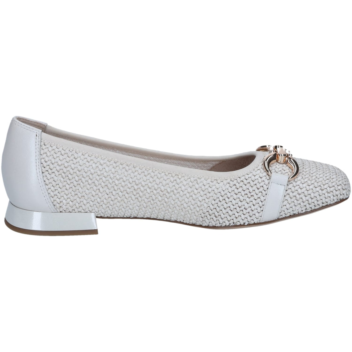 Womens Caprice Ballerina Shoe Off White