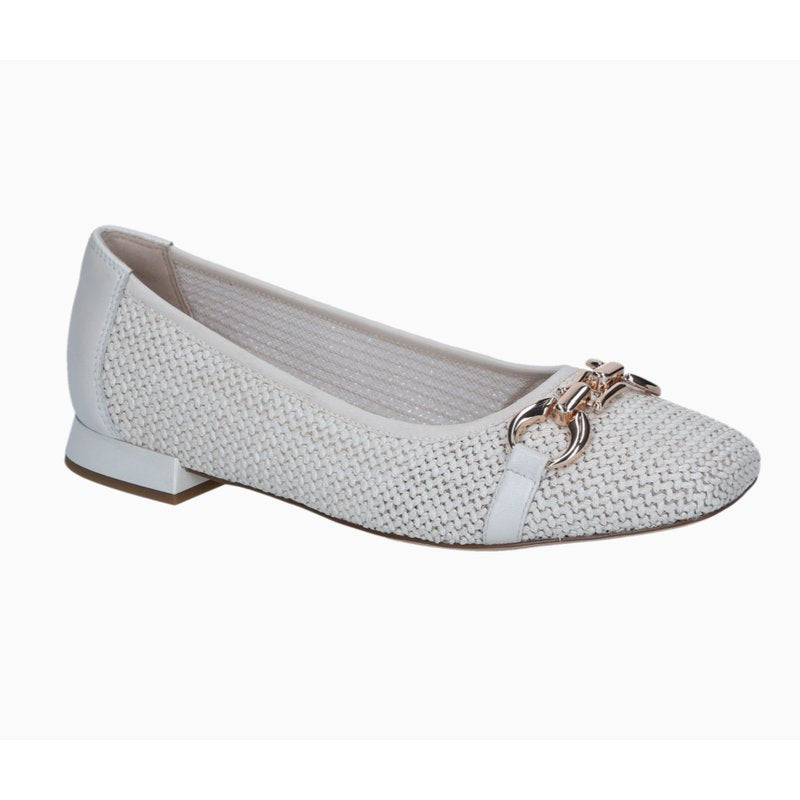 Womens Caprice Ballerina Shoe Off White