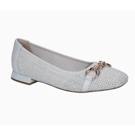 Womens Caprice Ballerina Shoe Off White
