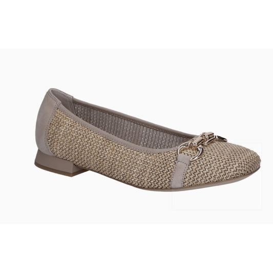 Womens Caprice Ballerina Shoes Bark Comb
