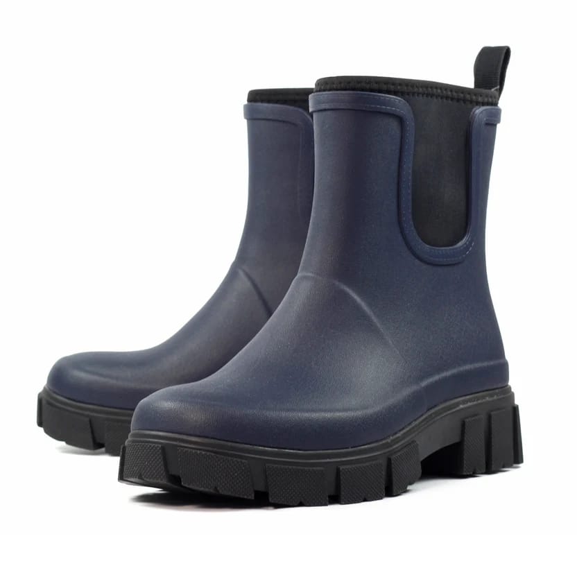 Womens Lazy Dogz Ankle Wellingtons Navy