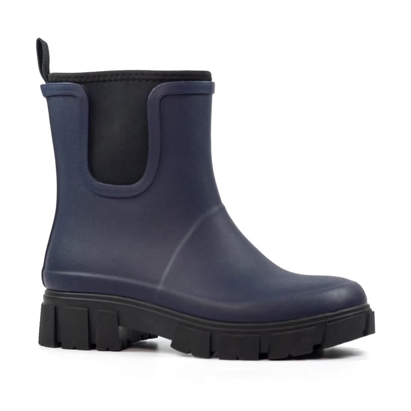Womens Lazy Dogz Ankle Wellingtons Navy