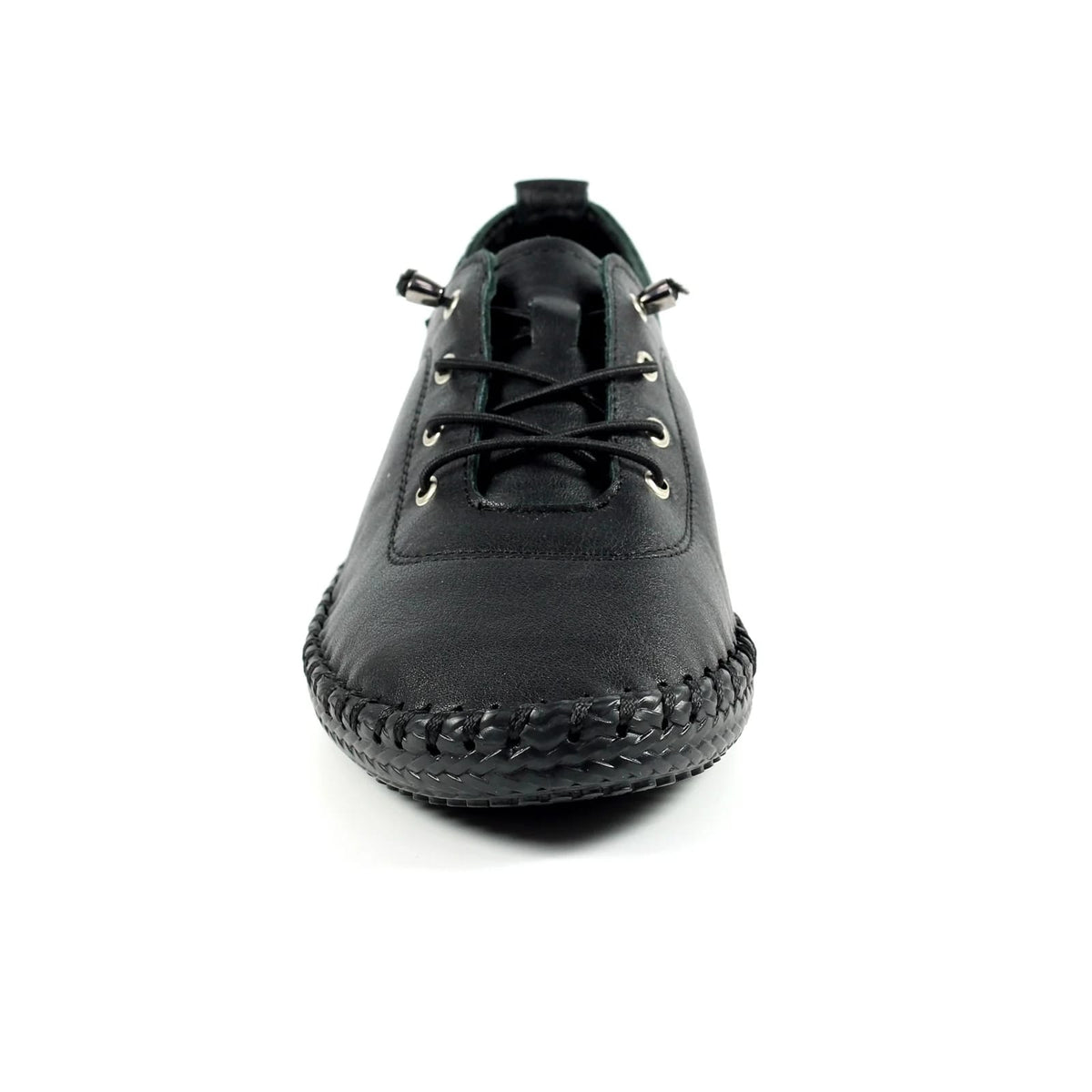 Womens Lunar St Ives Leather Casual Trainer All Black Sole