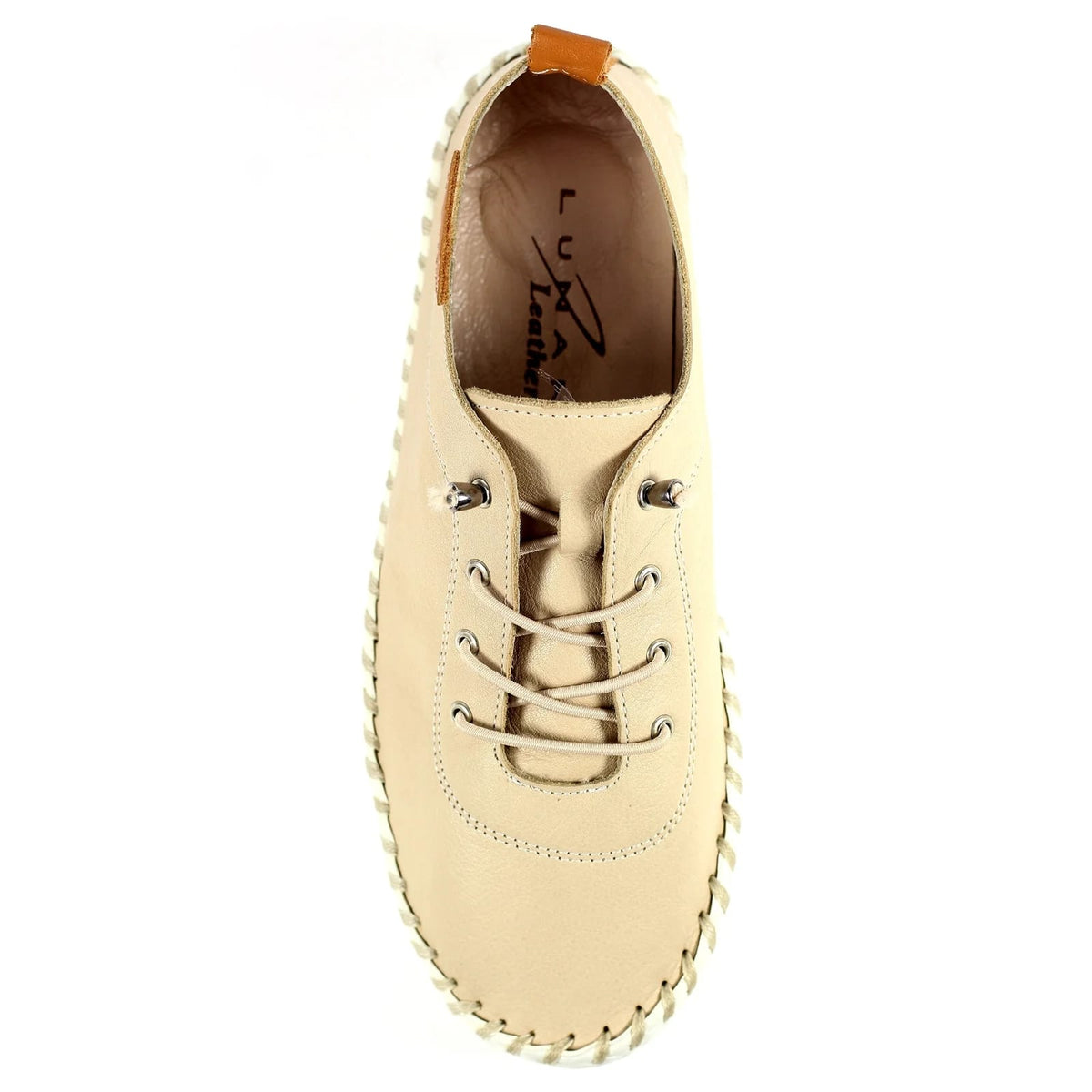 Womens Lunar St Ives Leather Casual Trainer Beige