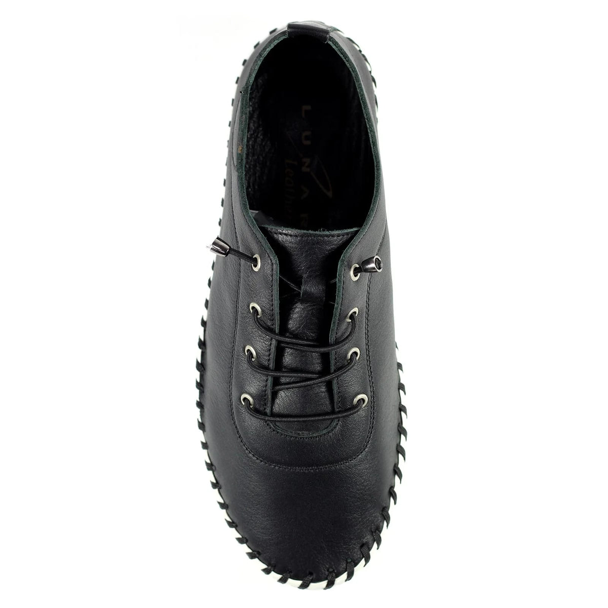 Womens Lunar St Ives Leather Casual Trainer Black