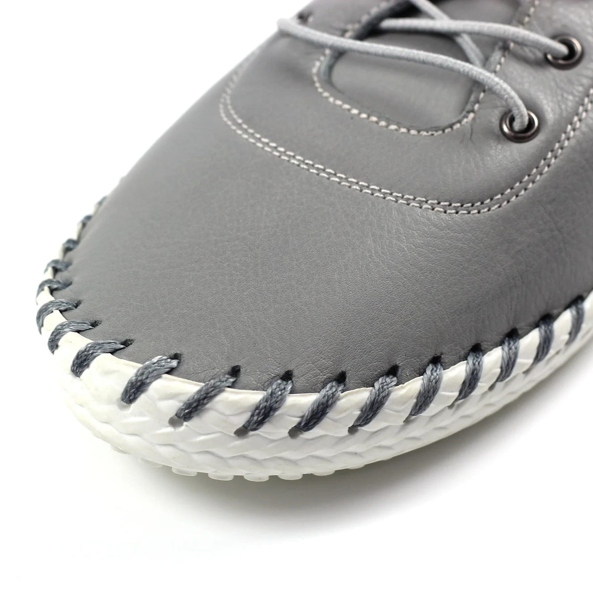 Womens Lunar St-Ives Leather Casual Trainer Grey
