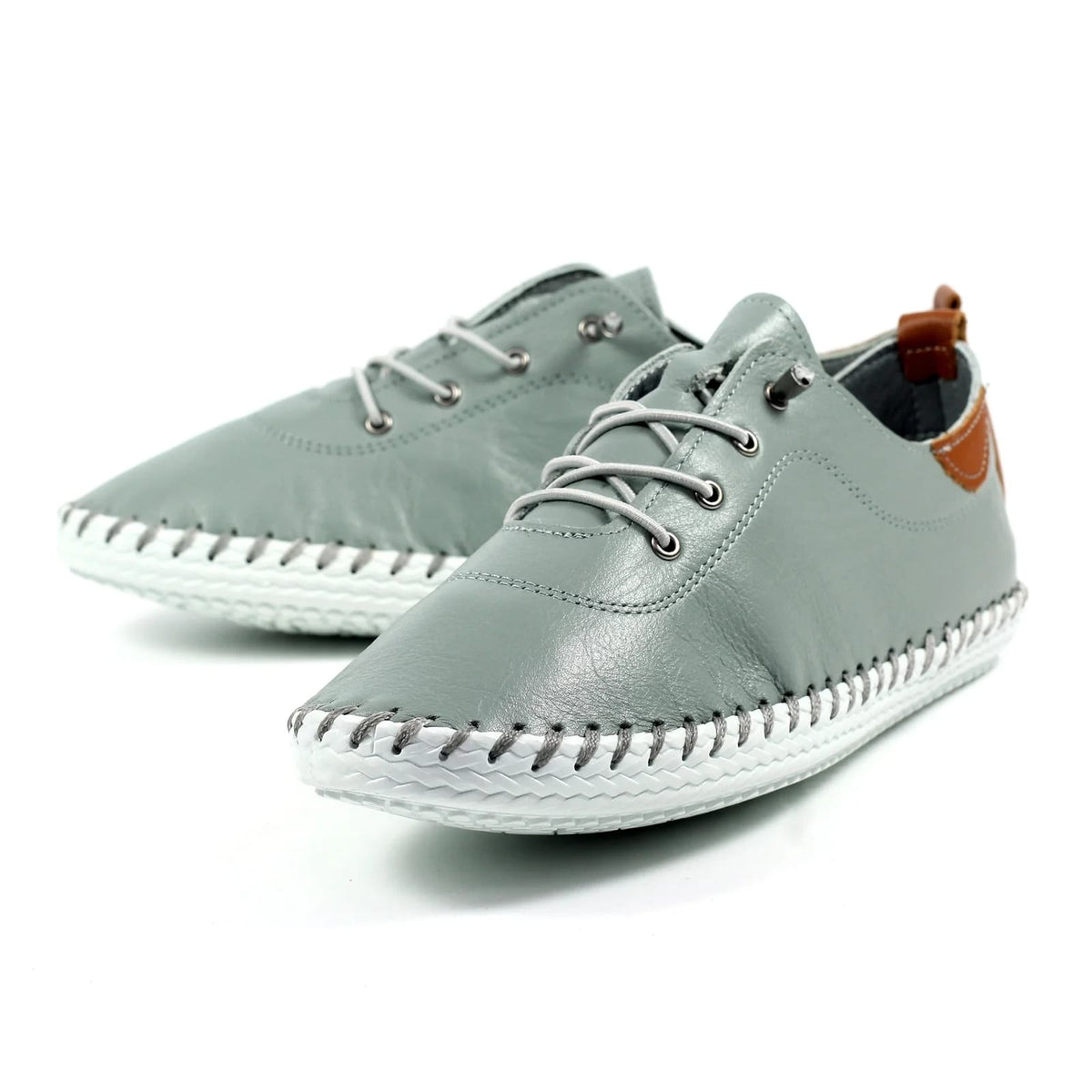 Womens Lunar St-Ives Leather Casual Trainer Grey