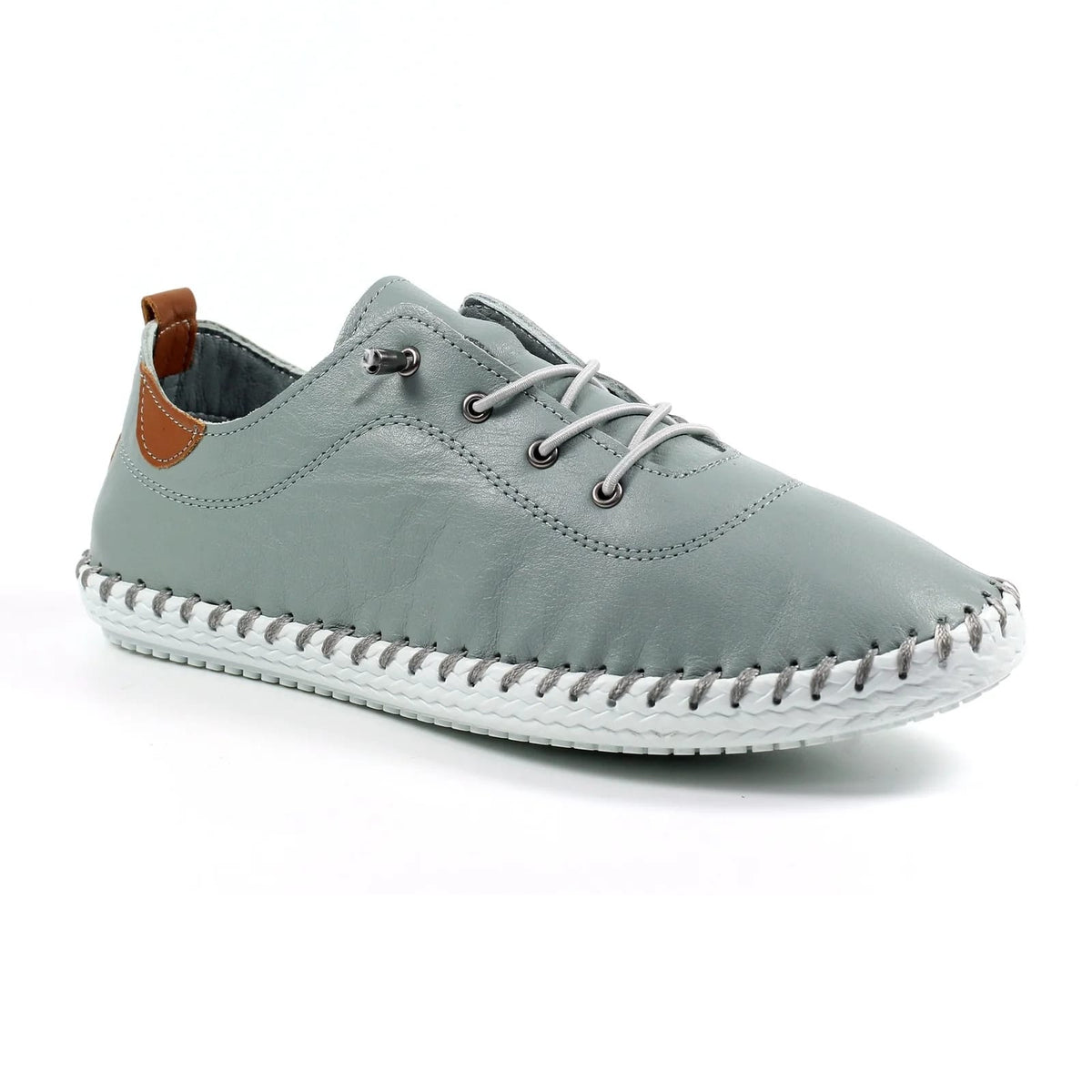 Womens Lunar St-Ives Leather Casual Trainer Grey