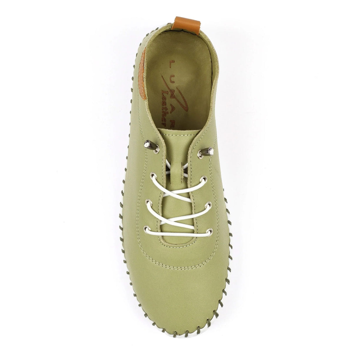Womens Lunar St Ives Leather Casual Trainer Khaki