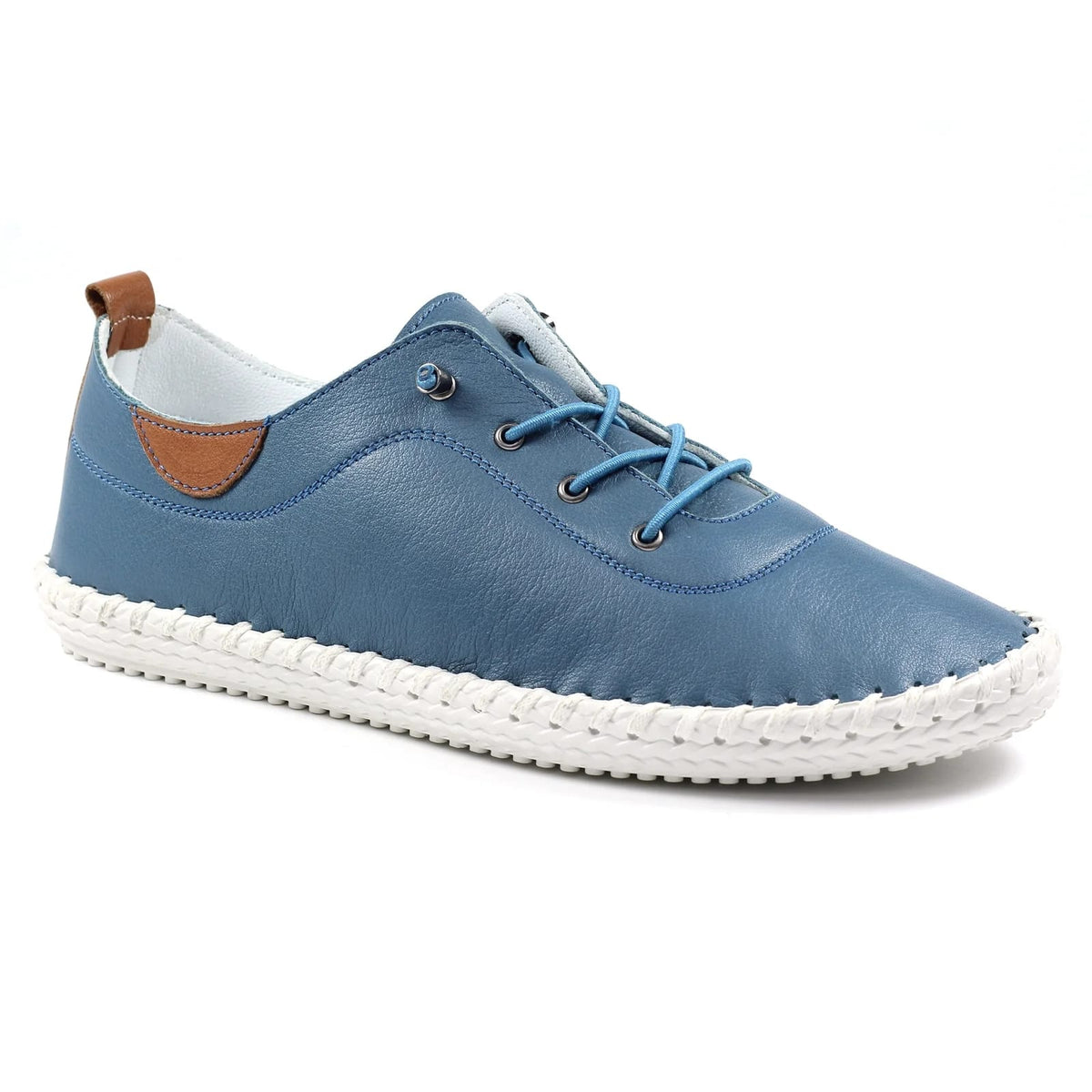 Womens Lunar St Ives Leather Casual Trainer Mid Blue