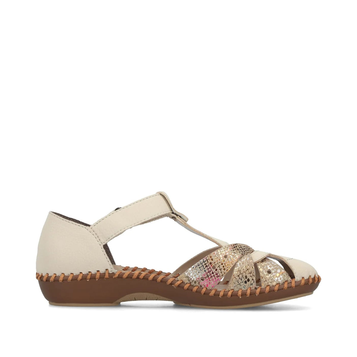 Womens Rieker Closed Toe Sandals Beige