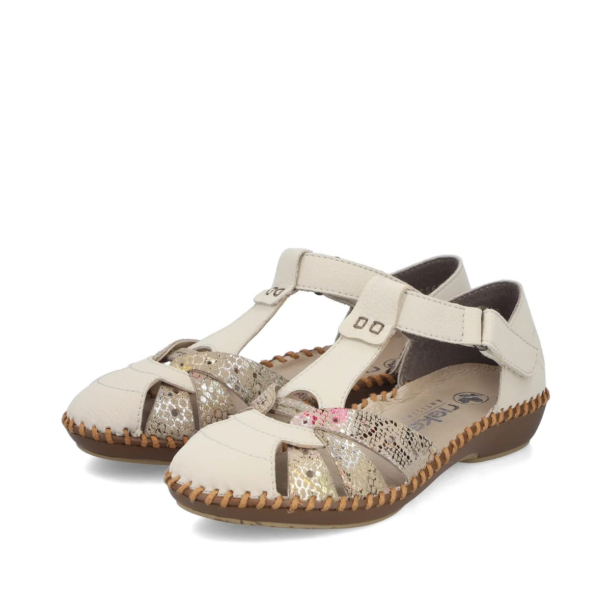 Womens Rieker Closed Toe Sandals Beige