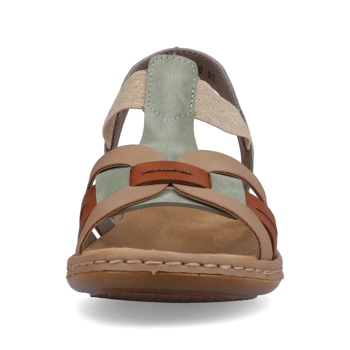 Womens Rieker Elasticated Sandals Green Combination