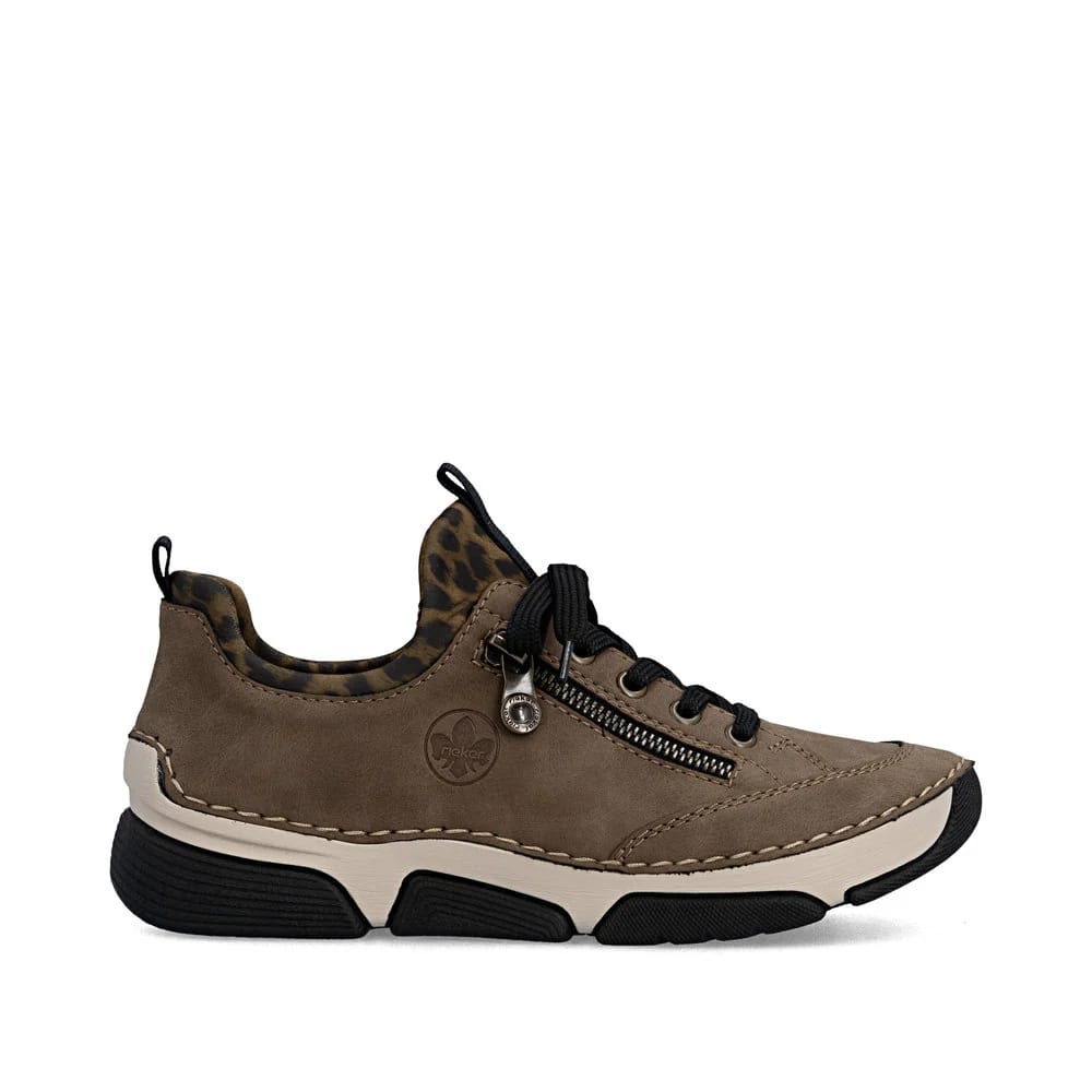 Womens Rieker Elasticated Trainer Style Shoes Brown