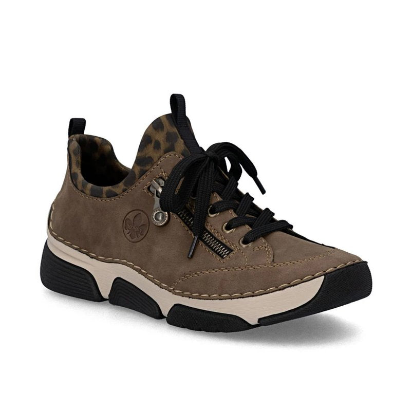 Womens Rieker Elasticated Trainer Style Shoes Brown