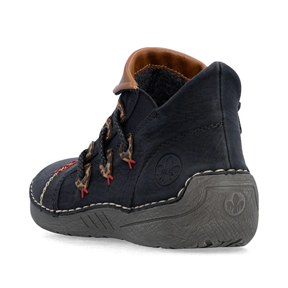 Womens Rieker Fleece Lined Ankle Boots Black