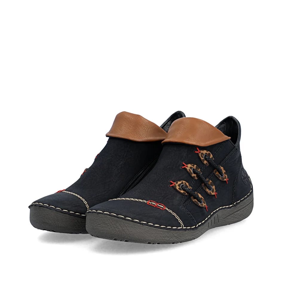 Womens Rieker Fleece Lined Ankle Boots Black