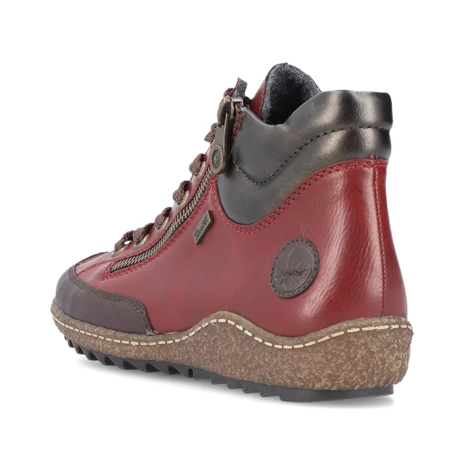 Womens Rieker Fleece Lined Ankle Boots Red