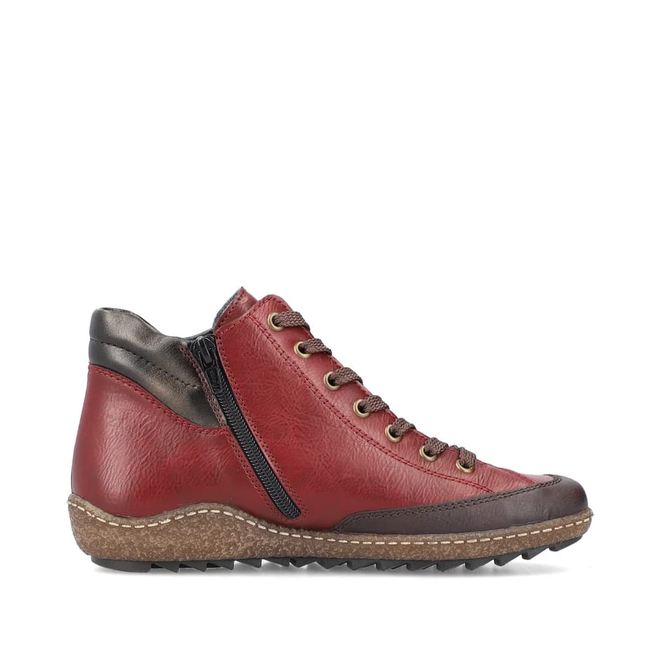Womens Rieker Fleece Lined Ankle Boots Red