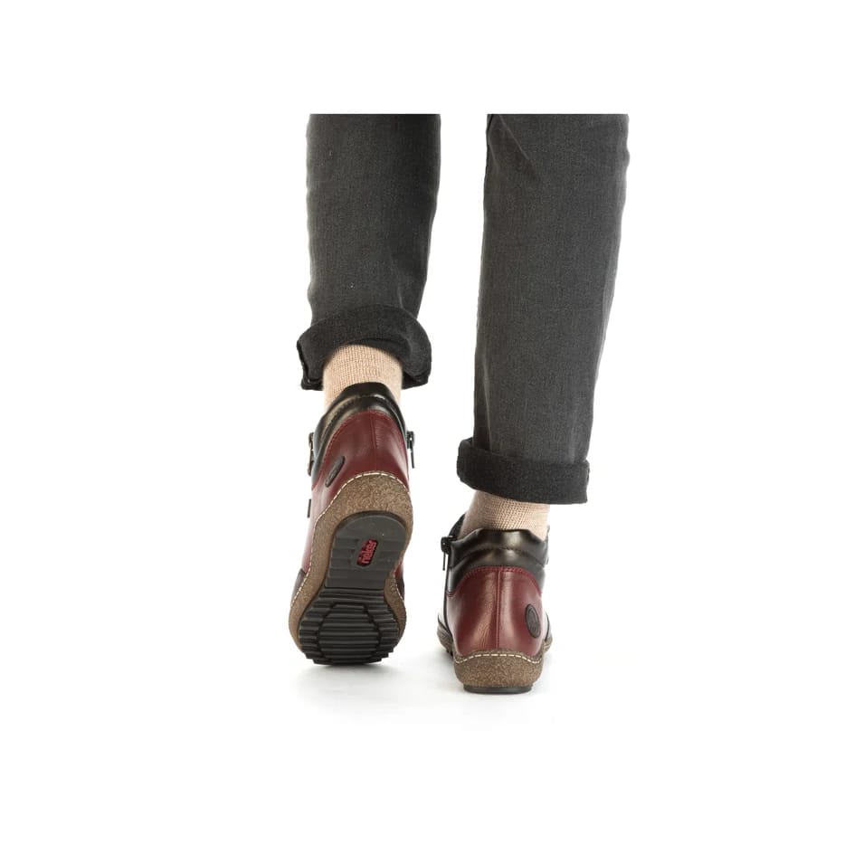 Womens Rieker Fleece Lined Ankle Boots Red