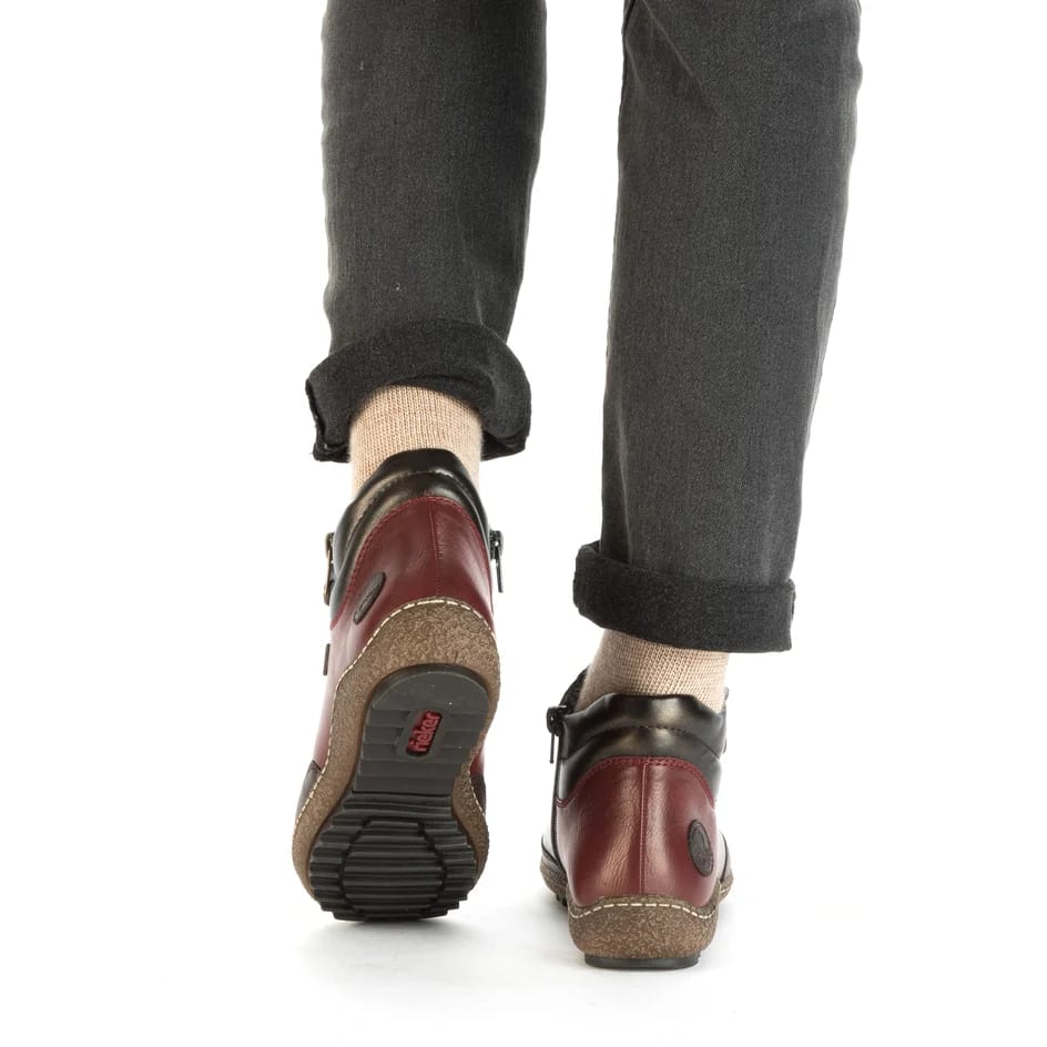 Womens Rieker Fleece Lined Ankle Boots Red
