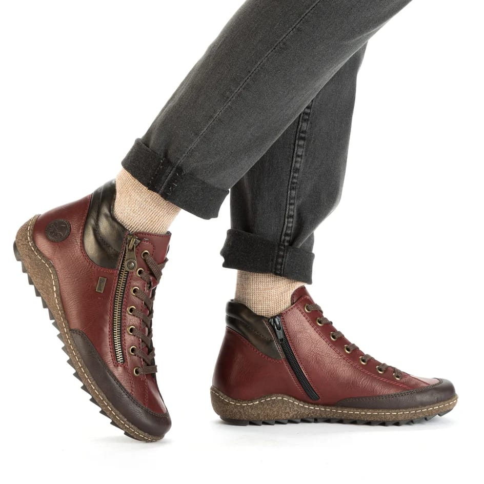 Womens Rieker Fleece Lined Ankle Boots Red