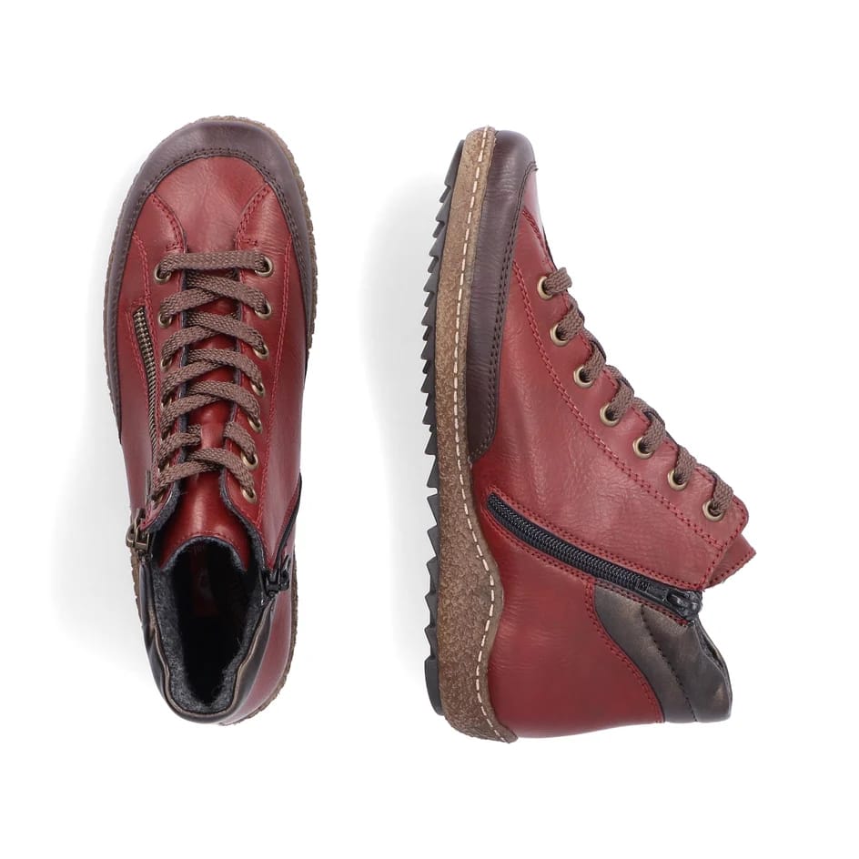 Womens Rieker Fleece Lined Ankle Boots Red
