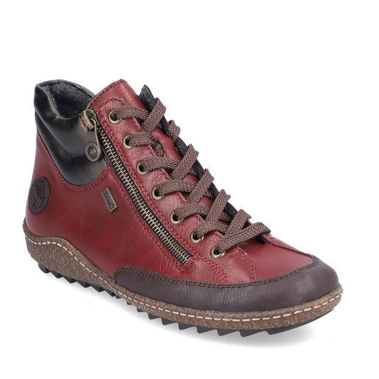 Womens Rieker Fleece Lined Ankle Boots Red