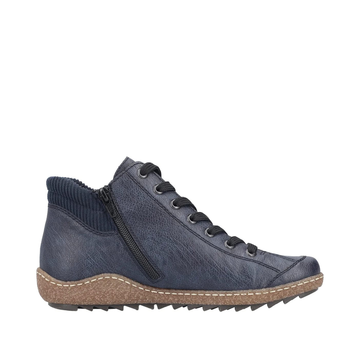 Womens Rieker Fleece Lining Zip Boots Navy