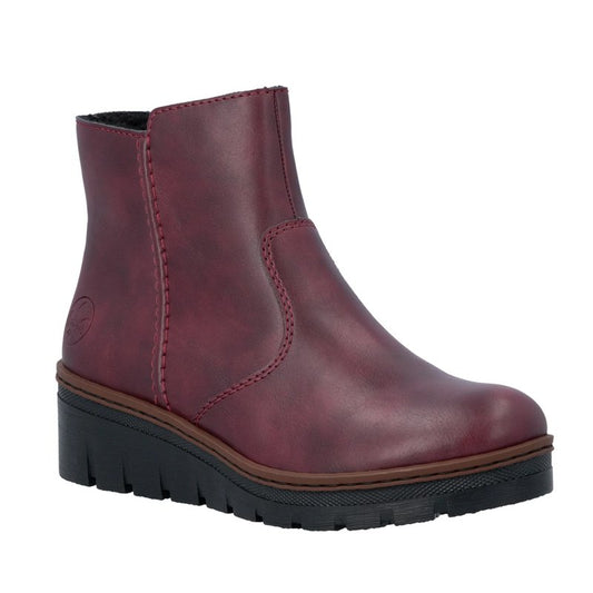 Womens Rieker Wedge Boots Red