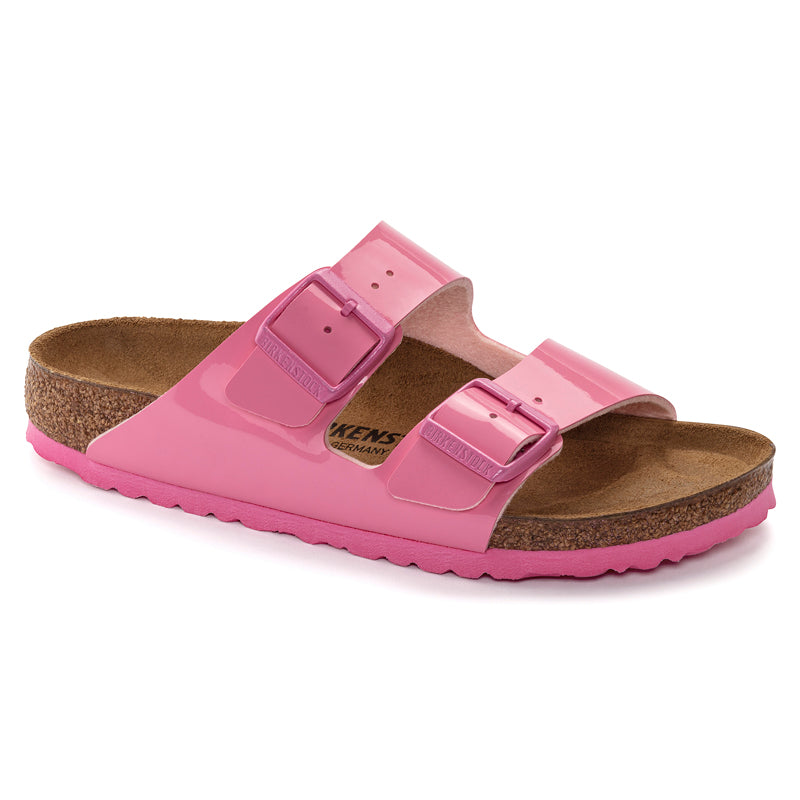Birkenstock Unisex Birkenstock Arizona Patent Sandals Candy Pink Regular Fit Pink