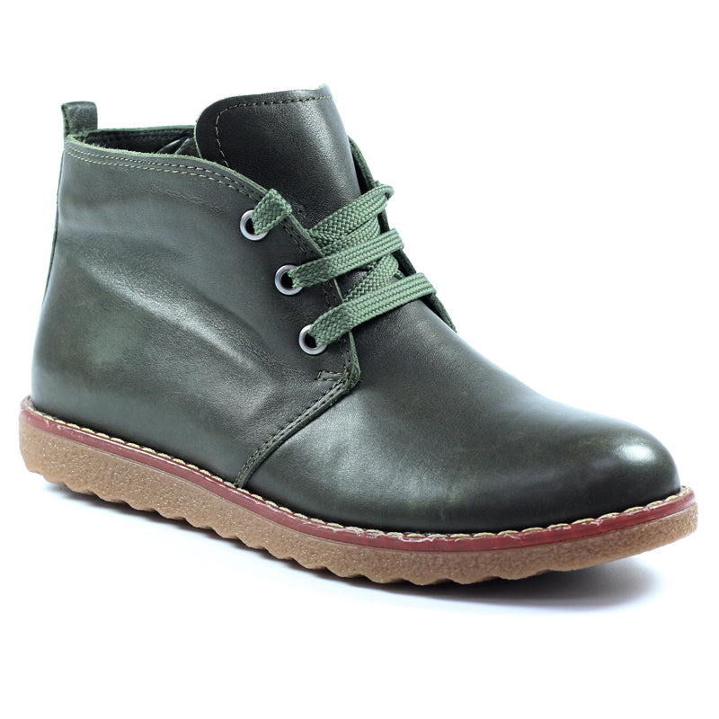 Lunar Womens Lunar Leather Ankle Boots Green Green
