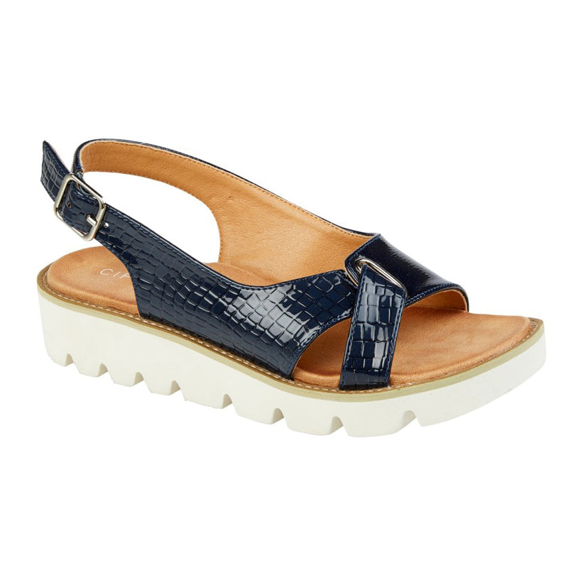 Cipriata Womens Cipriata Wedge Sandals Navy Navy