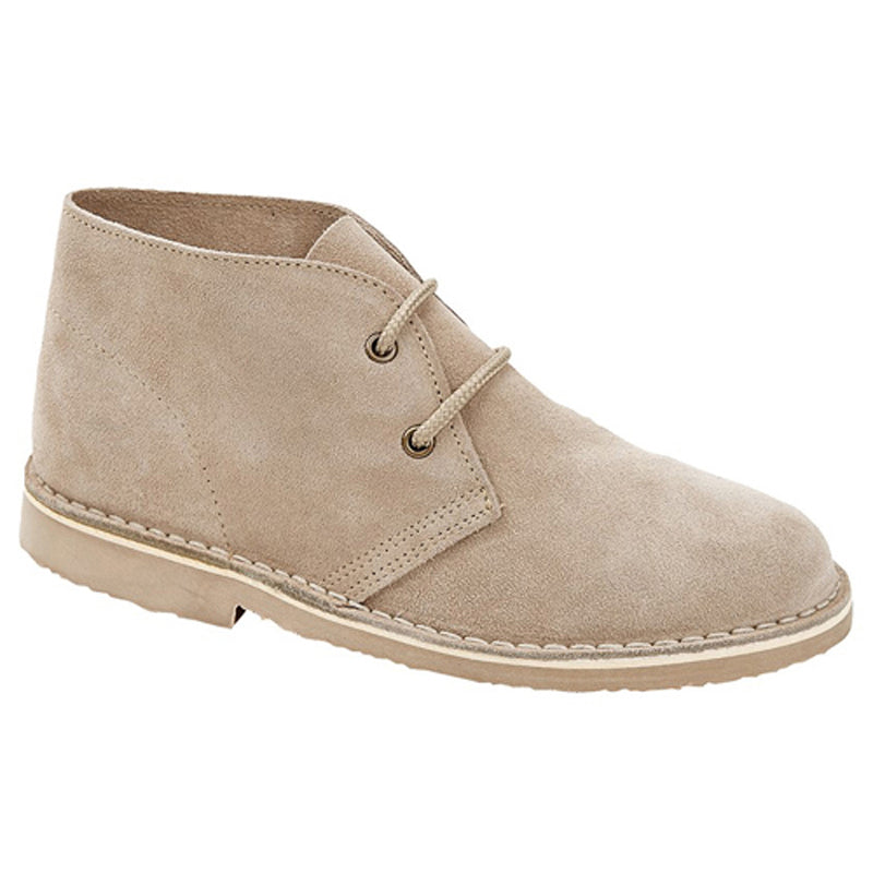 Roamers Womens Roamers Macie Ladies Suede Leather Desert Boots Taupe Grey