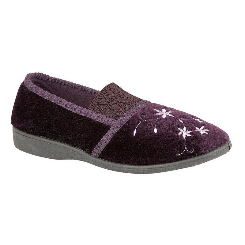 Zedzzz Womens Zedzzz JOANNA Embroidered Slippers Purple Purple