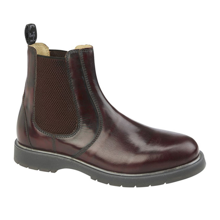 Mens Grafters Hi-Shine Leather Boots Burgundy