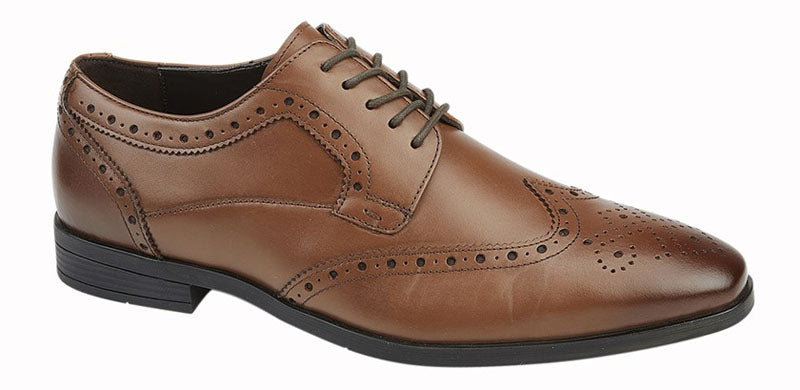Goor Mens Route 21 Leather Smart Shoes Brown Brown