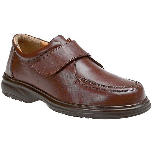 Roamers Mens Roamers Wide E Fit Leather Shoes Brown Brown