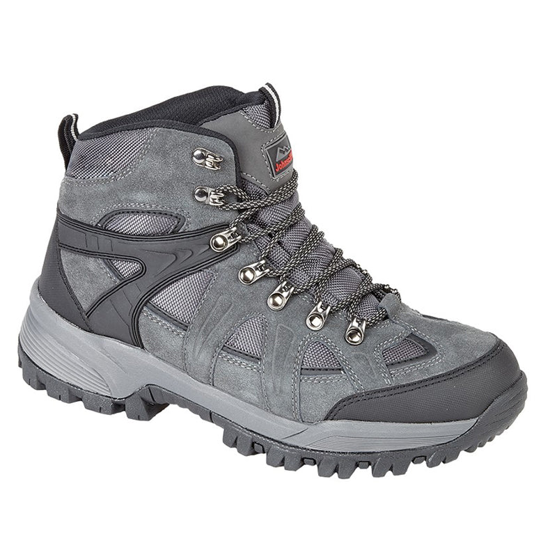 Johnscliffe Mens Johnscliffe Andes Suede Hiking Boots Grey Grey