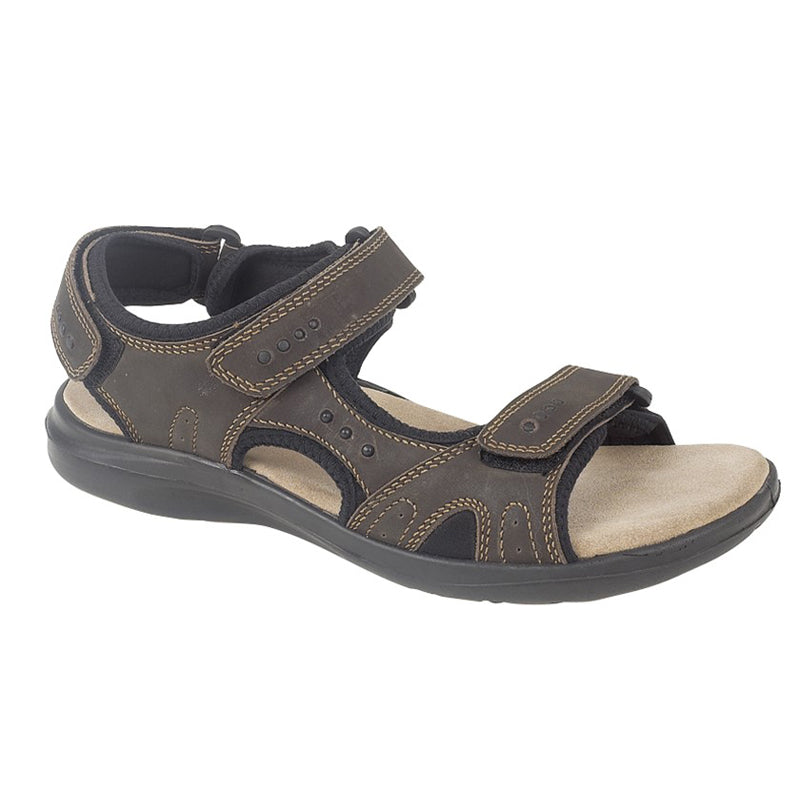 Roamers Mens Roamers 3 Touch Fastening Sports Sandal Brown Brown
