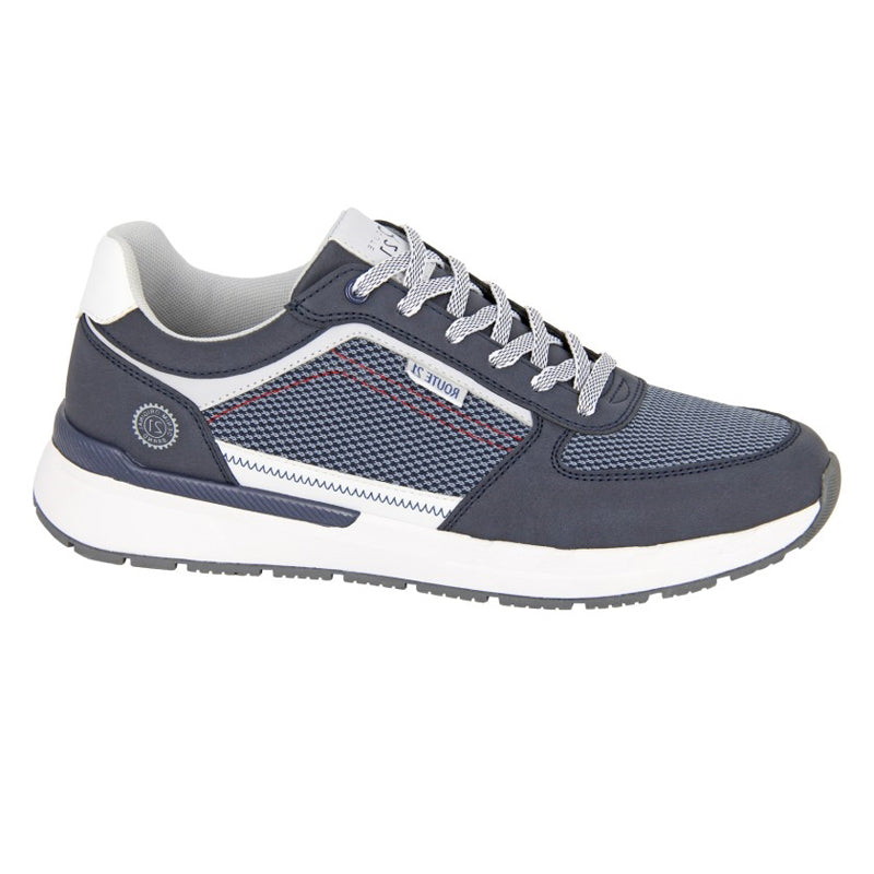 Mens Route 21 6 Eye Casual Trainers Navy