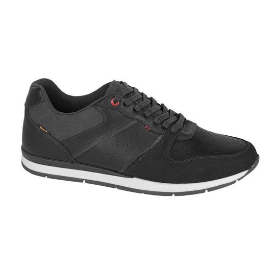 Mens Route 21 Lace Up Casual Leisure Trainers Black