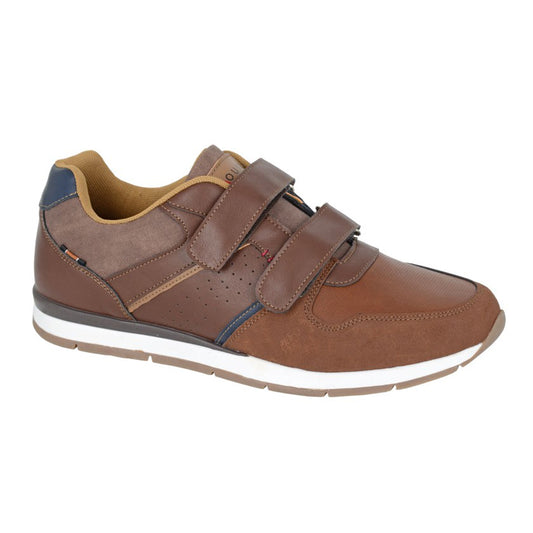 Mens Route 21 Touch Fastening Leisure Shoes Brown