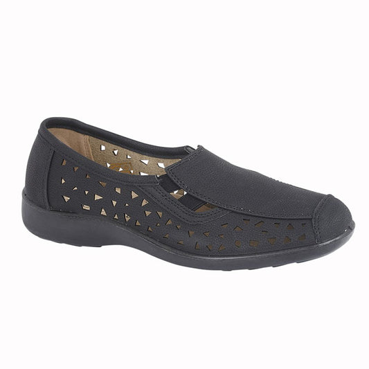 Womens Boulevard Punched Side-gusset Shoes Black