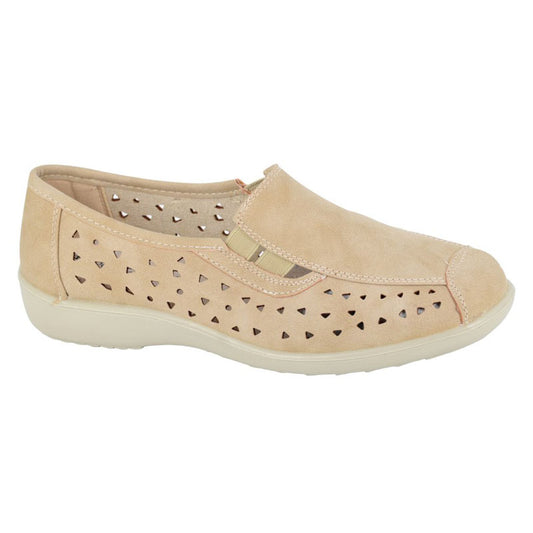 Womens Boulevard Punched Side-gusset Shoes Stone