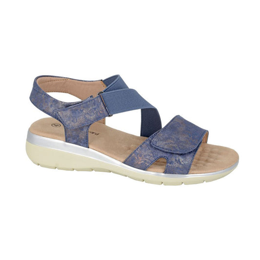 Womens Boulevard Touch Fastening Sandals Shimmer Navy