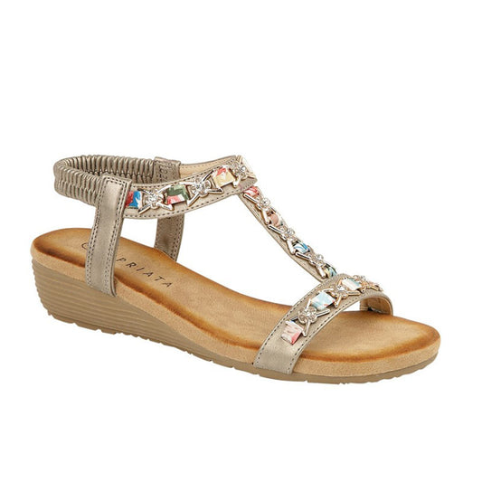 Womens Cipriata LIA Sling-back Wedge Sandals Pewter