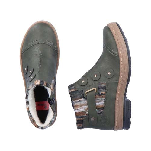 Womens Rieker Fleece Lining Boots Green Z6759-54