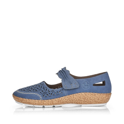 Womens Rieker Hook & Loop Velcro Shoes Blue