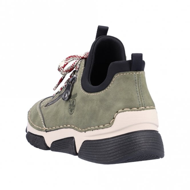 Womens Rieker Casual Lace Up Trainers Green